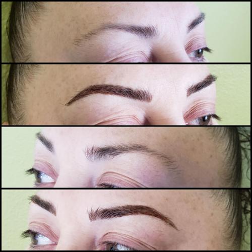 Defined brows with microblading and shading